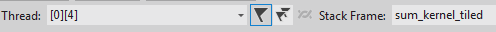 camph Debug Location toolbar with Show Only Flagged icon