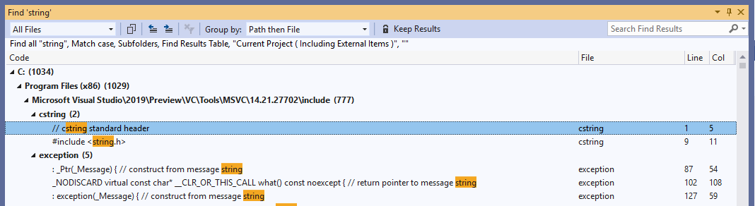 Find in Files C++ Find in Files