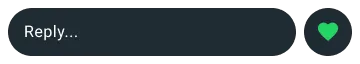 gné freagra ar WhatsApp ag taispeáint gné croí glas