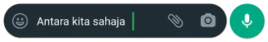 gelembung teks pada bacaan whatsapp antara kami untuk menunjukkan ciri kawalan dan privasi