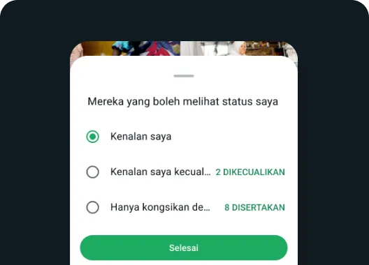 orang yang boleh melihat ciri status anda dalam whatsapp menunjukkan anda boleh memilih orang yang ingin anda berkongsi status