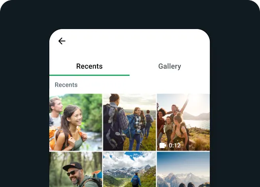 whatsapp ਵਿੱਚ ਉਨ੍ਹਾਂ ਹਾਲੀਆ ਤਸਵੀਰਾਂ ਅਤੇ ਵੀਡੀਓ ਦੀ ਉਦਾਹਰਨ ਜਿਨ੍ਹਾਂ ਨੂੰ ਤੁਸੀਂ ਭੇਜਣ ਲਈ ਵਰਤ ਸਕਦੇ ਹੋ