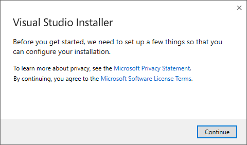 Microsoft License Terms and Privacy Statement Screenshot showing the Microsoft License Terms and Privacy Statement.